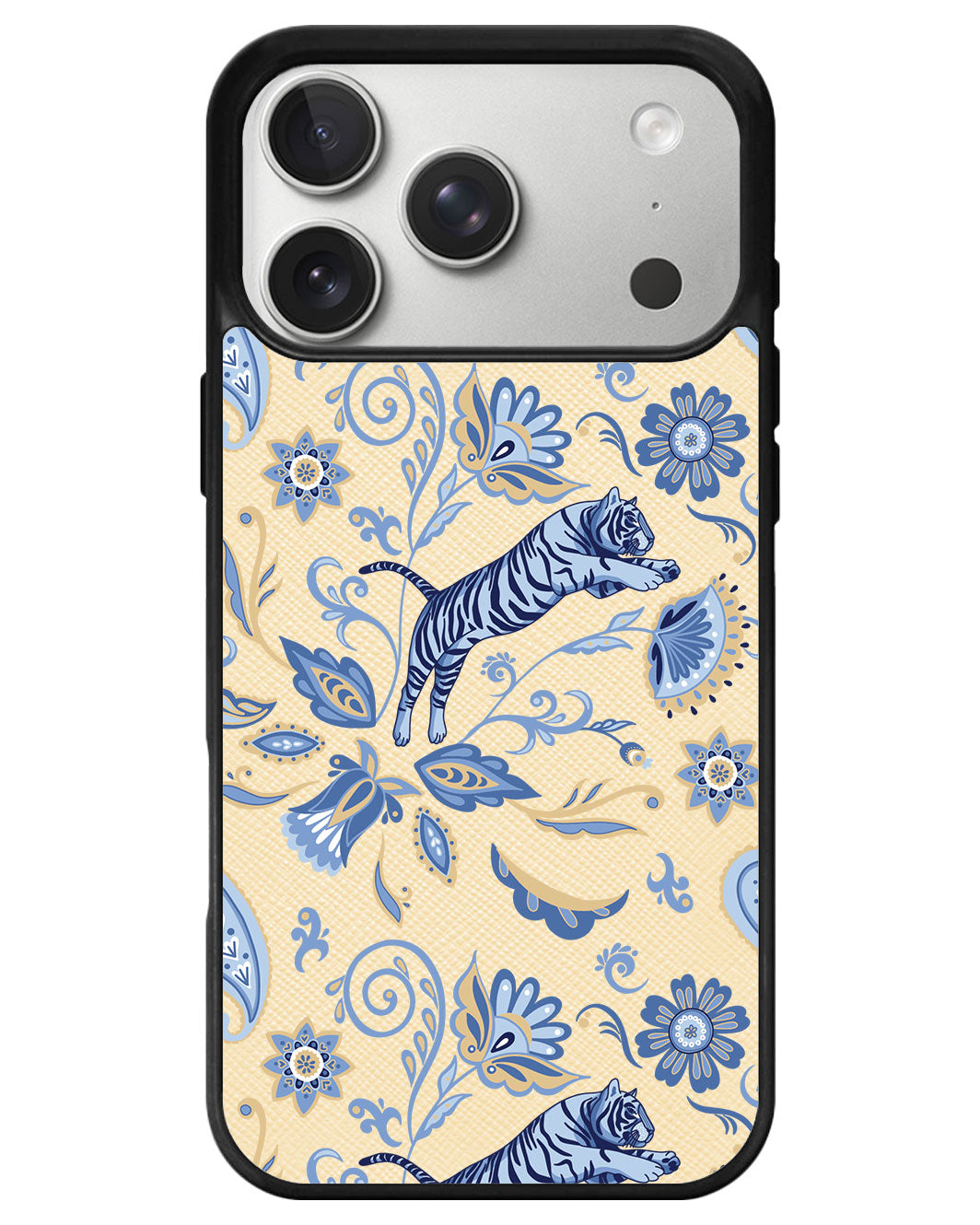 iPhone Leather Grip - Tiger & Floral