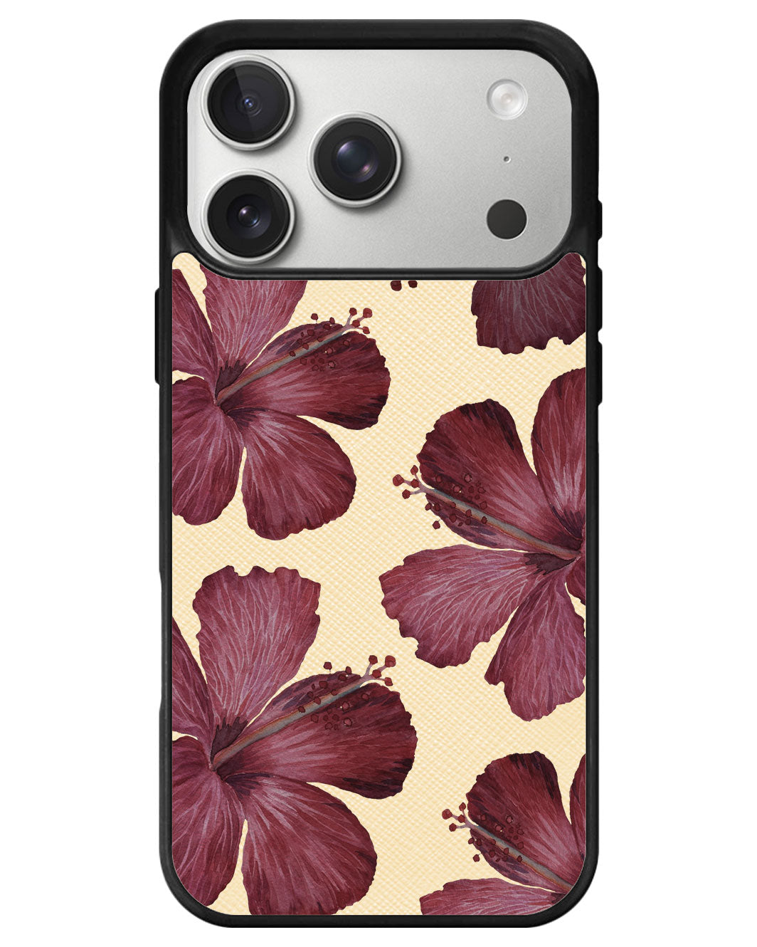 iPhone Leather Grip - Goth Hibiscus