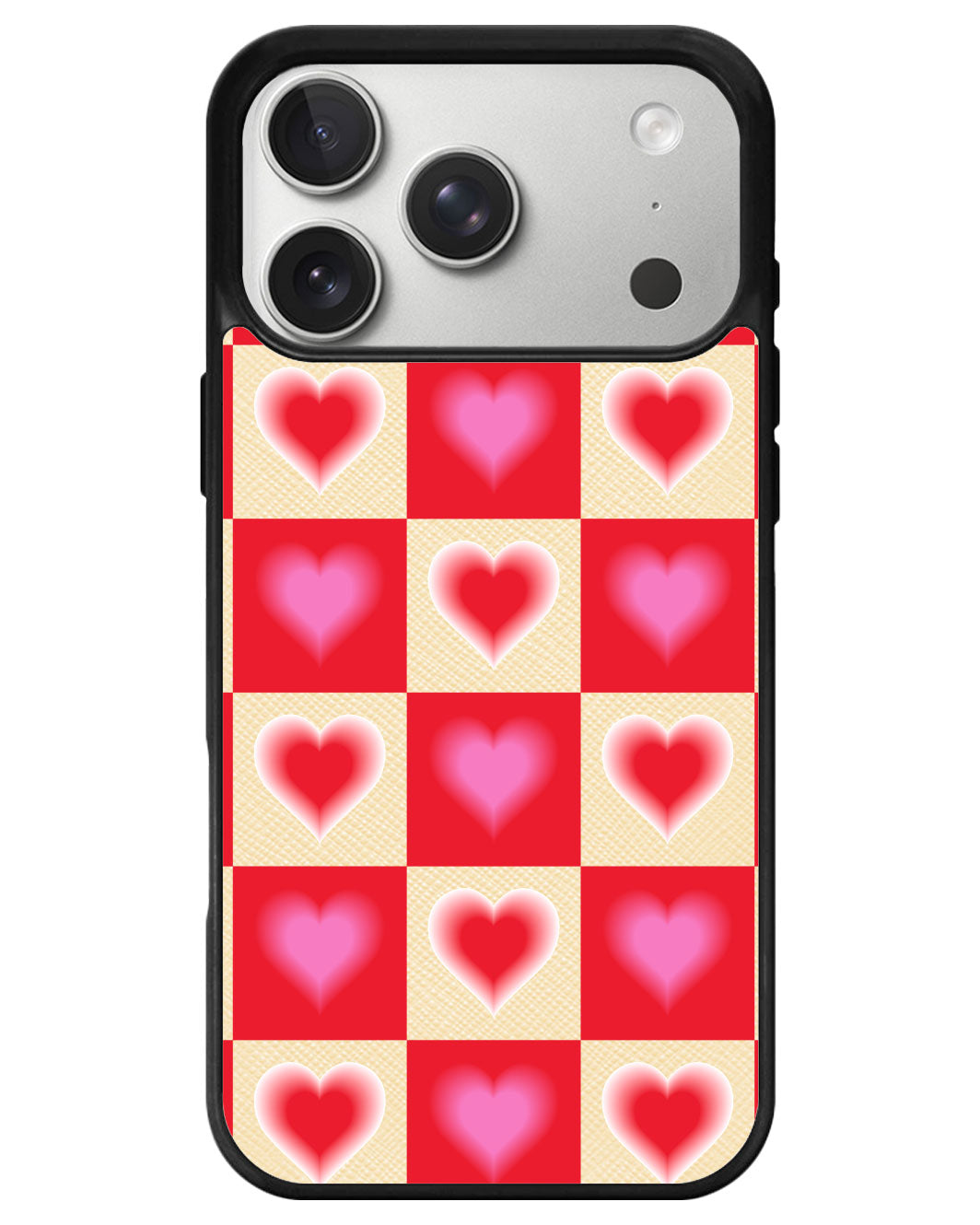 iPhone Leather Grip - Love Checkered