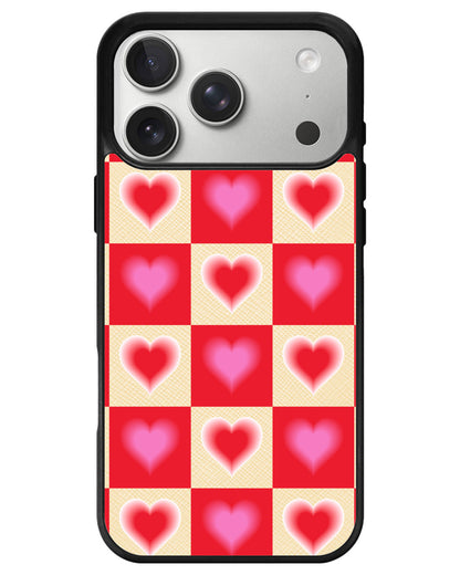 iPhone Leather Grip - Love Checkered