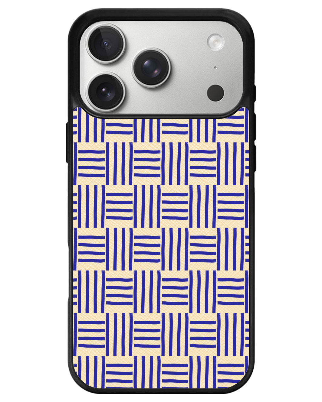 iPhone Leather Grip - Naval Checkered