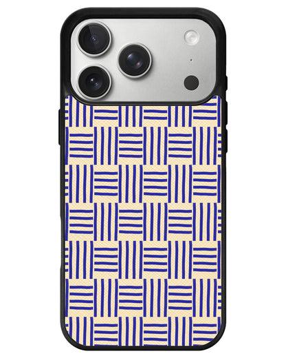 iPhone Leather Grip - Naval Checkered