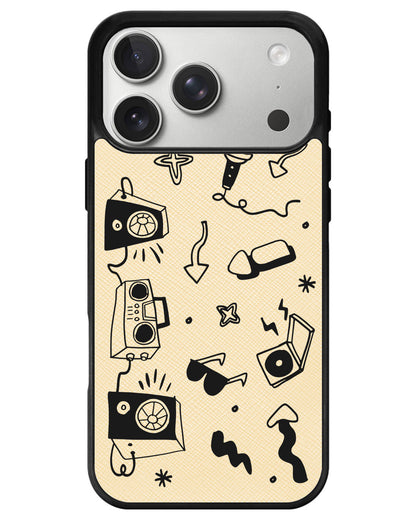 iPhone Leather Grip - Rock n Roll Black