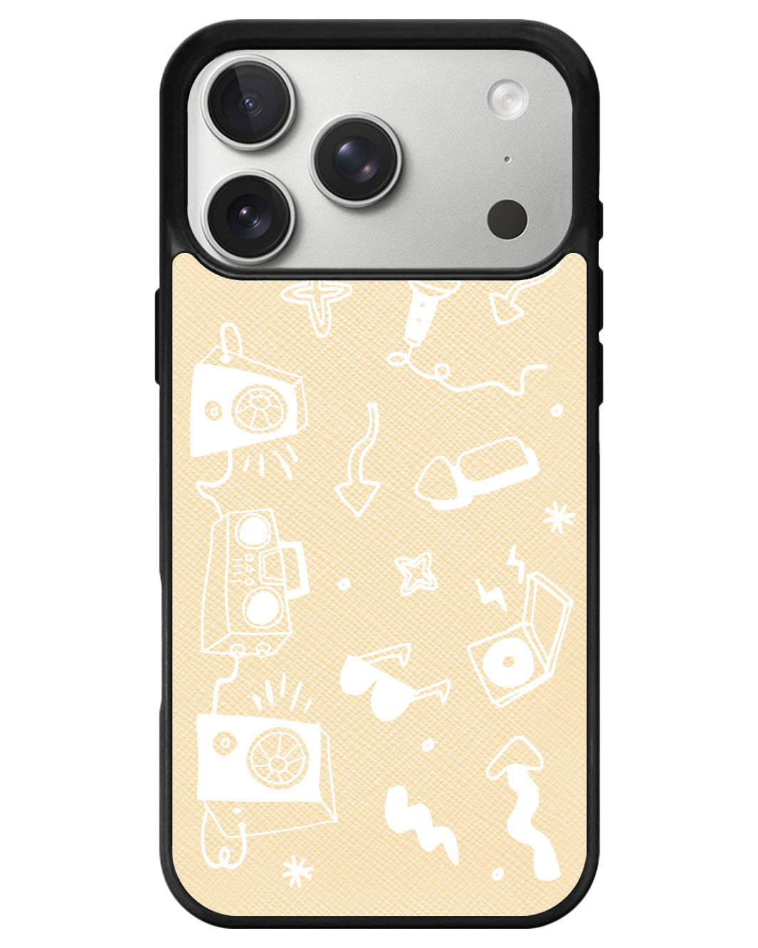 iPhone Leather Grip - Rock n Roll White