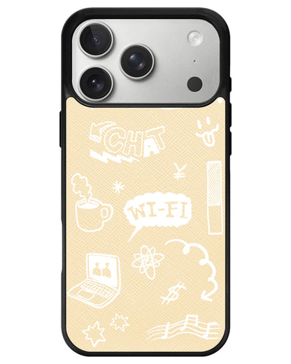 iPhone Leather Grip - Social White