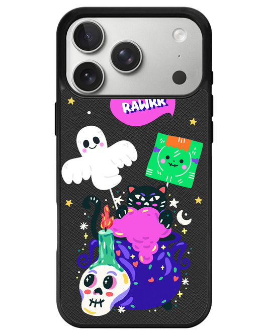 iPhone Leather Grip - Cat Monster