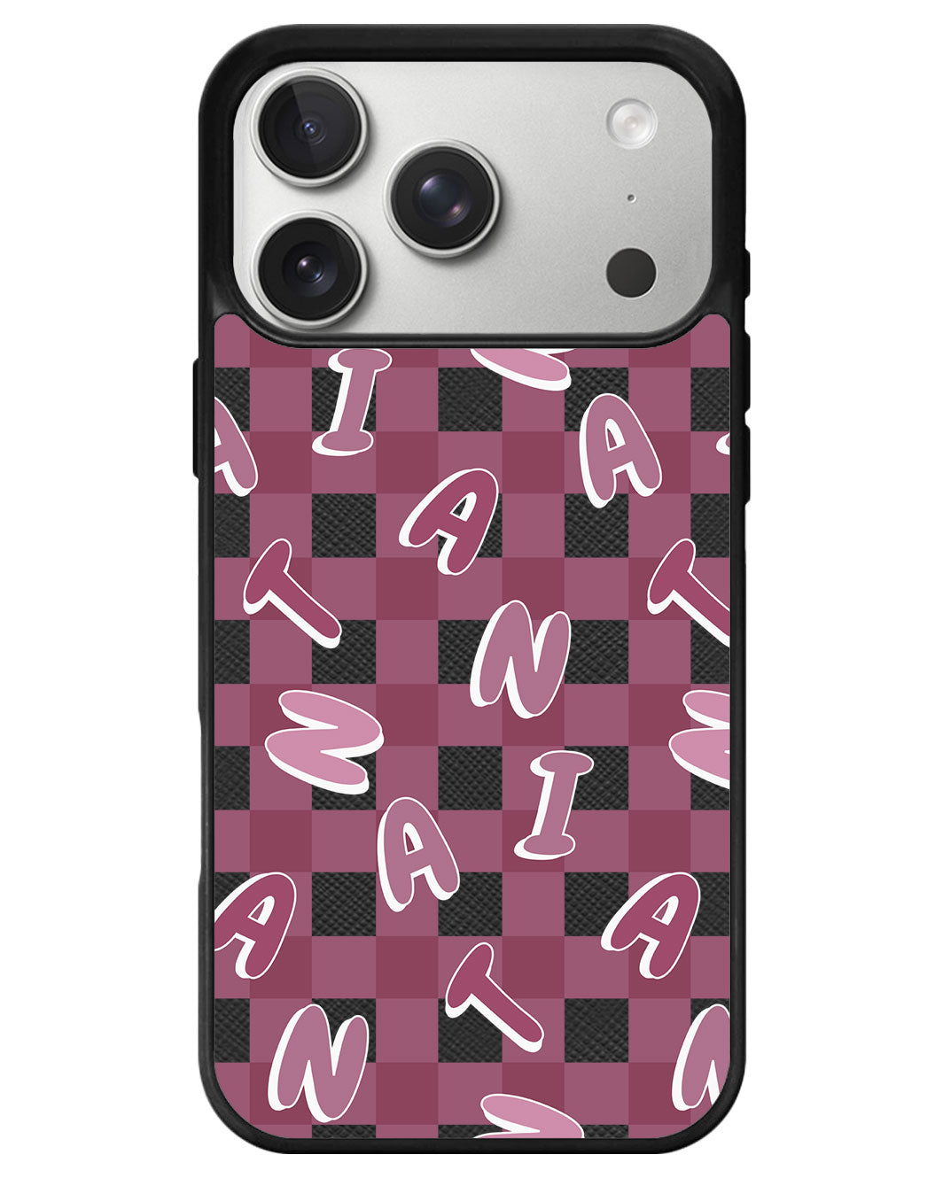 iPhone Leather Grip - Checkered Monogram 2.0