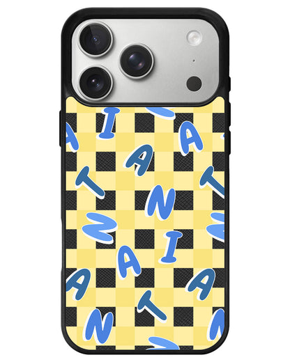 iPhone Leather Grip - Checkered Monogram 3.0