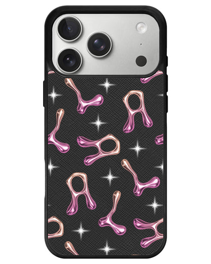 iPhone Leather Grip - Chrome Monogram 3.0