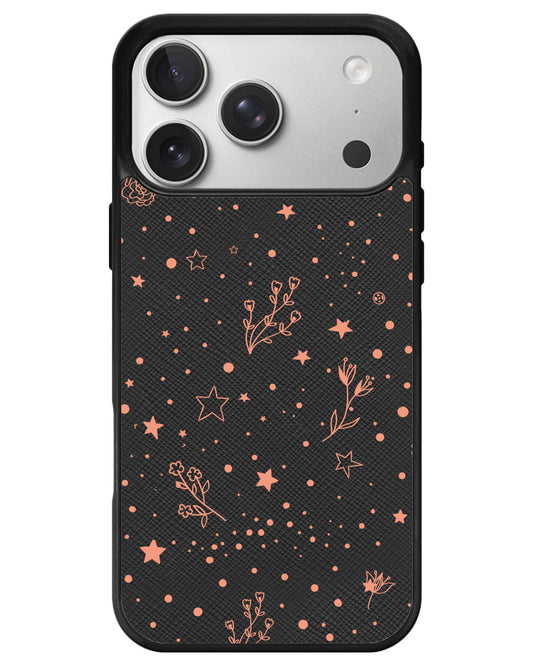 iPhone Leather Grip - Coral Constellation