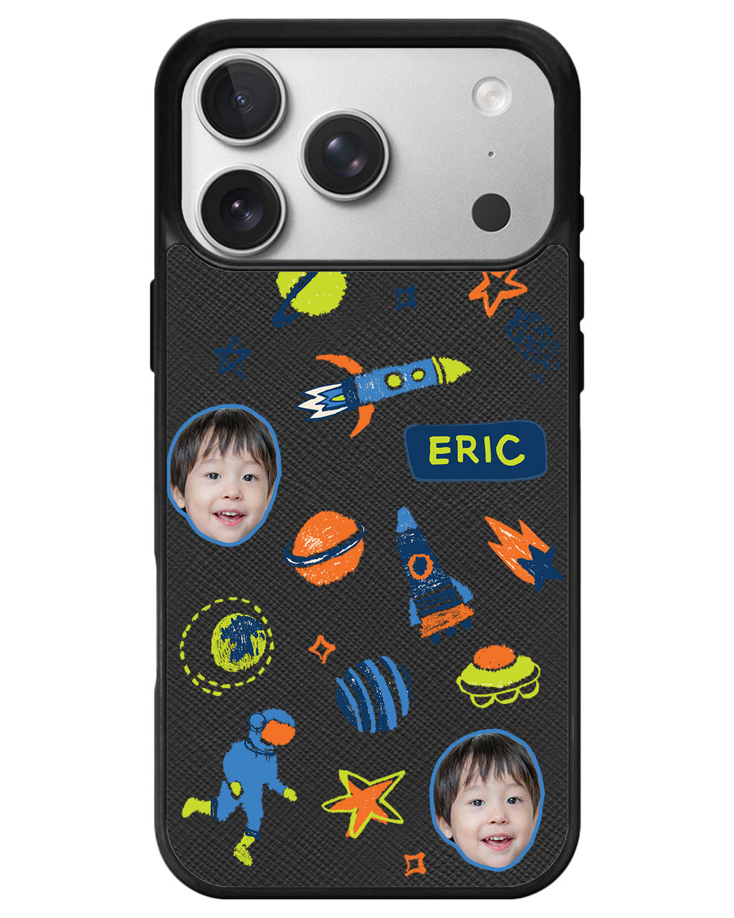 iPhone Leather Grip - Face Grid Galaxy