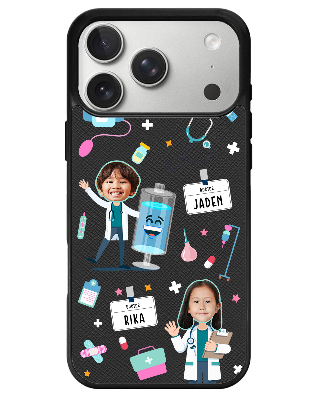 iPhone Leather Grip - Face Grid Dream Doctor