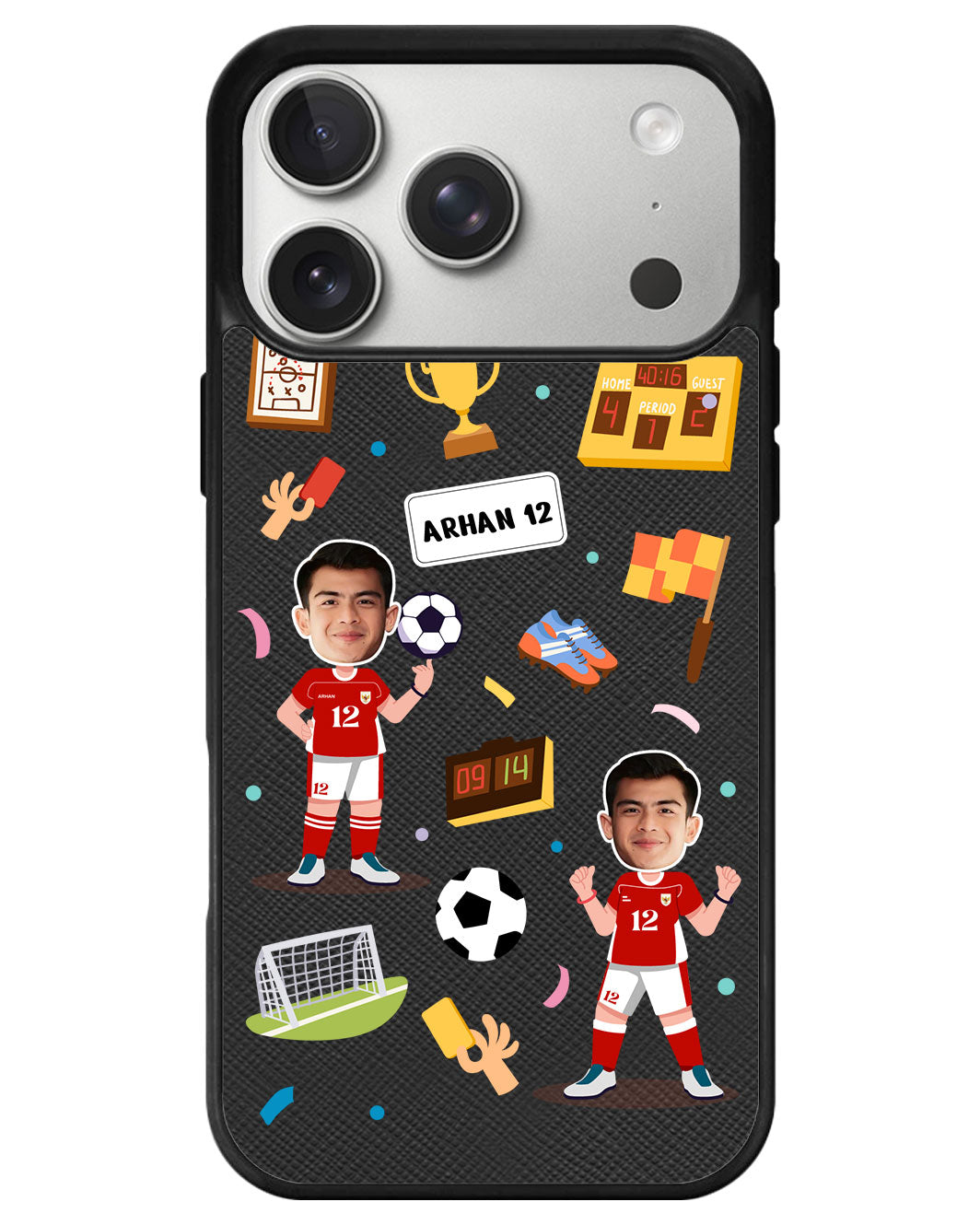 iPhone Leather Grip - Face Grid Dream Soccer