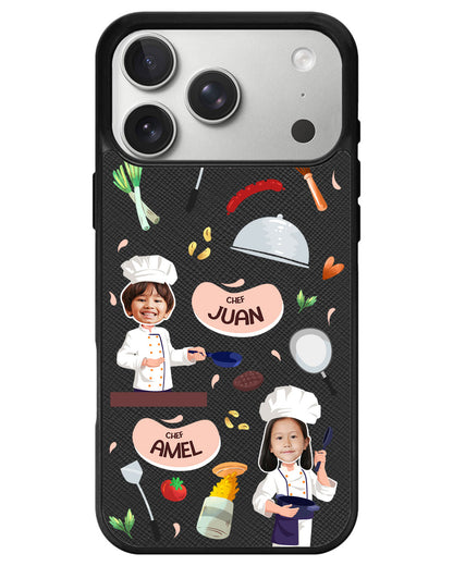 iPhone Leather Grip - Face Grid Dream Chef