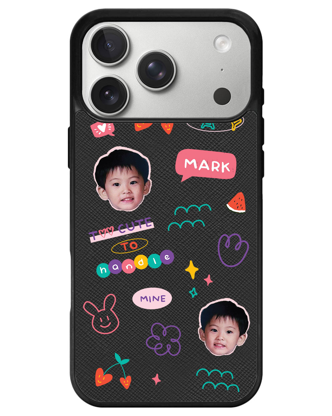 iPhone Leather Grip - Face Grid