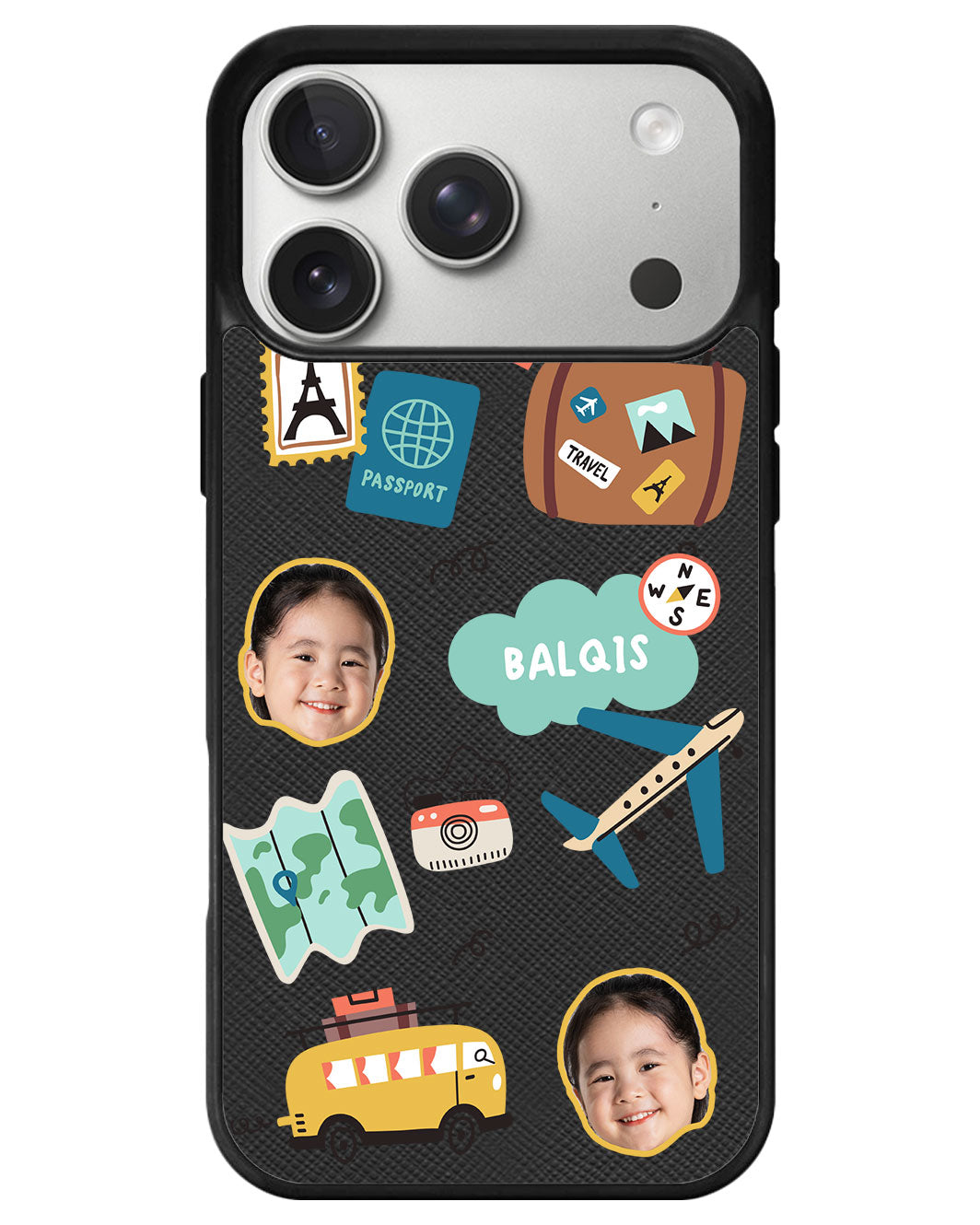 iPhone Leather Grip - Face Grid Travel