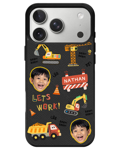 iPhone Leather Grip - Face Grid Construction