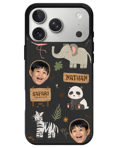 iPhone Leather Grip - Face Grid Safari 2.0