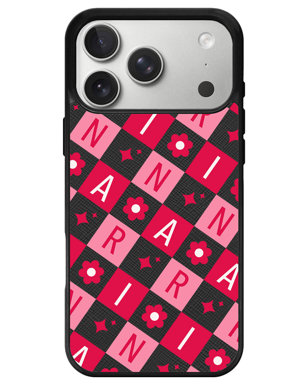 iPhone Leather Grip - Flower Grid Monogram 1.0