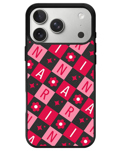 iPhone Leather Grip - Flower Grid Monogram 1.0