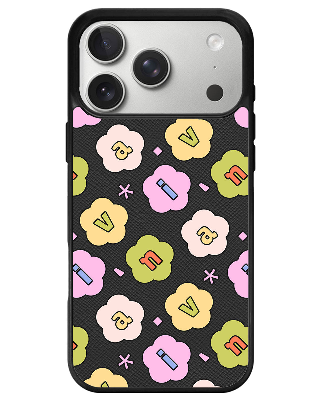 iPhone Leather Grip - Flower Petals Monogram 1.0