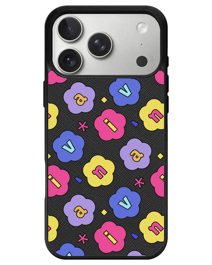 iPhone Leather Grip - Flower Petals Monogram 2.0