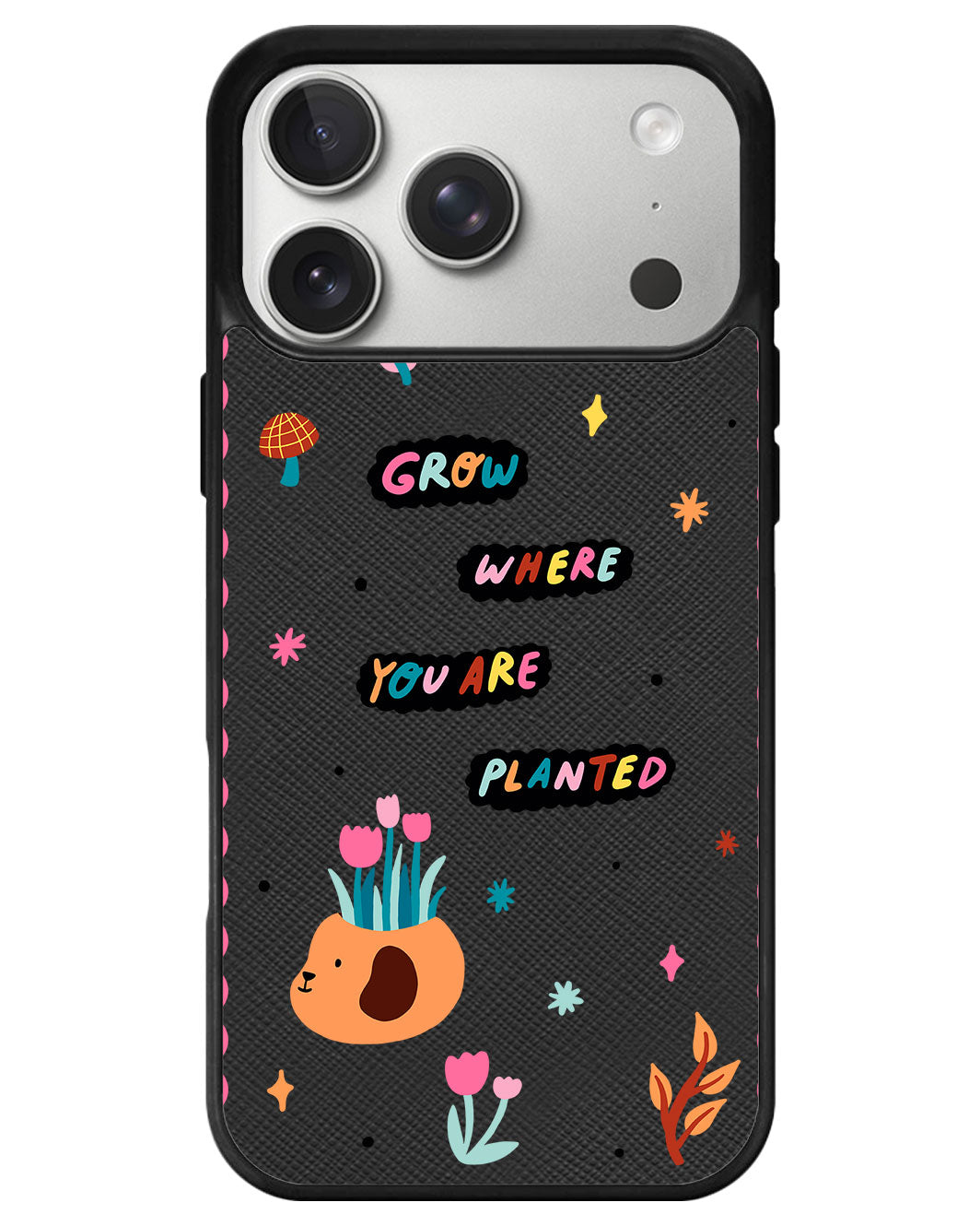 iPhone Leather Grip - Grow Where You Are Planted
