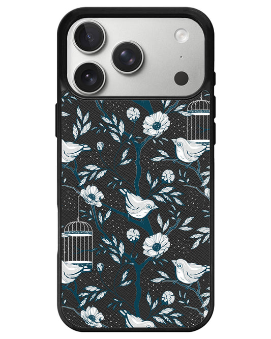 iPhone Leather Grip - Lovebird Monochrome