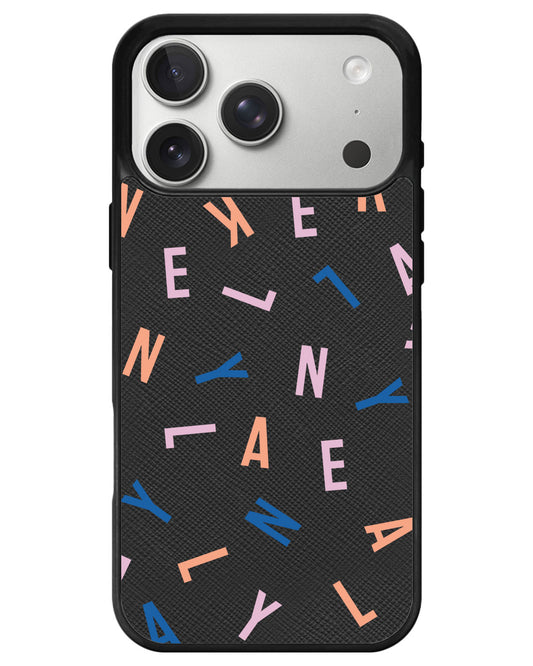 iPhone Leather Grip - CUSTOM MONOGRAM 1.0 Rainbow