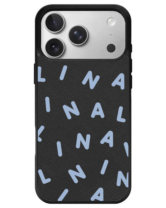 iPhone Leather Grip - CUSTOM MONOGRAM 2.0 Blue