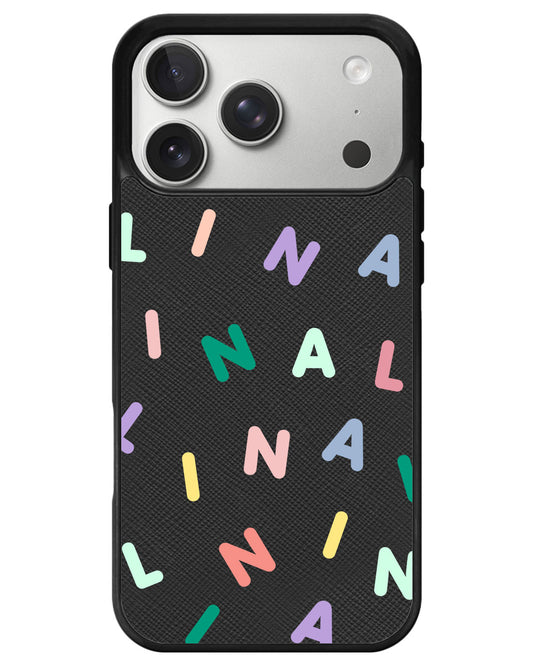 iPhone Leather Grip - CUSTOM MONOGRAM 2.0 Rainbow