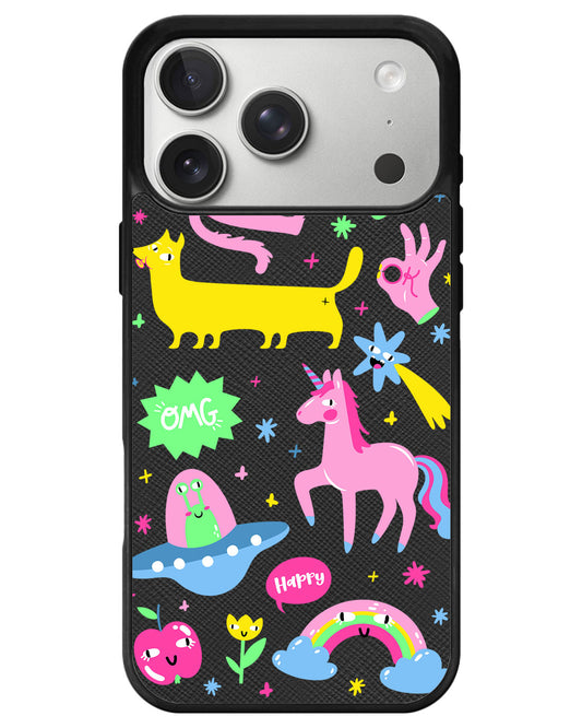 iPhone Leather Grip - Monster Say Good Mood