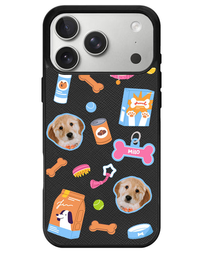 iPhone Leather Grip - Pet Grid Puppy Sweet Treats