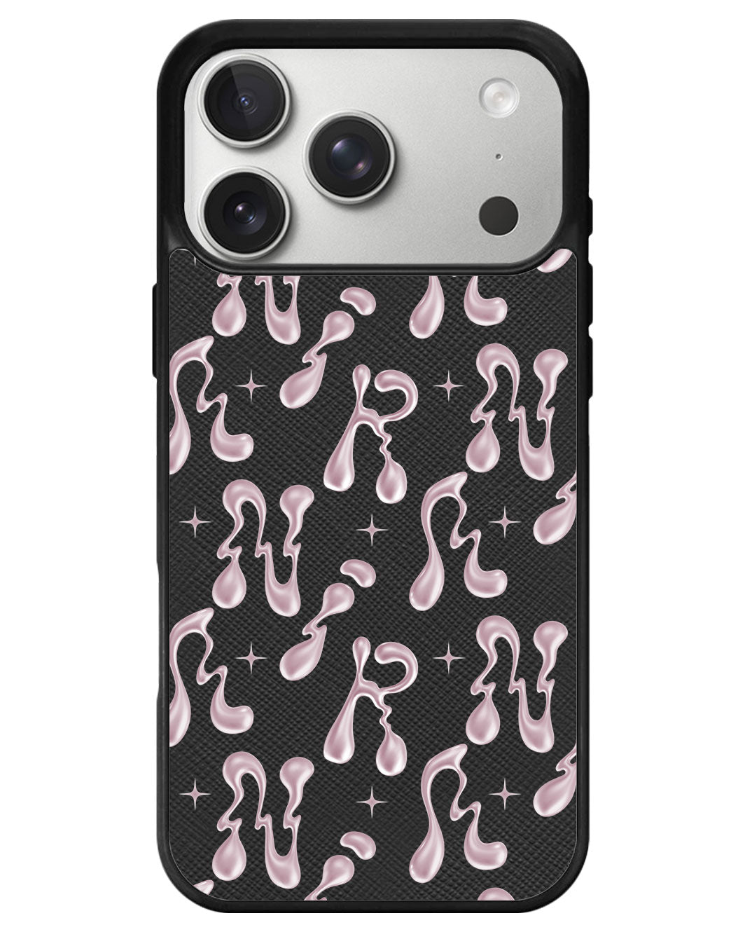 iPhone Leather Grip - Pink Chrome Monogram 2.0