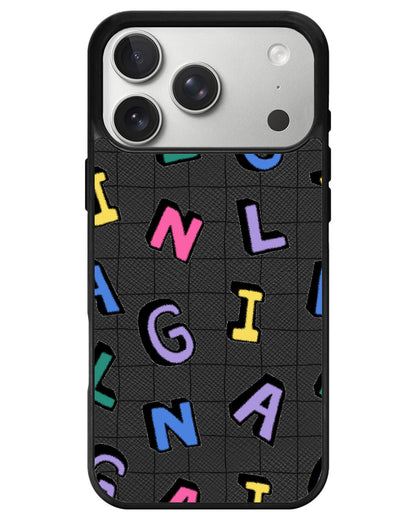 iPhone Leather Grip - Playful Monogram 2.0