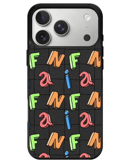 iPhone Leather Grip - Playful Monogram