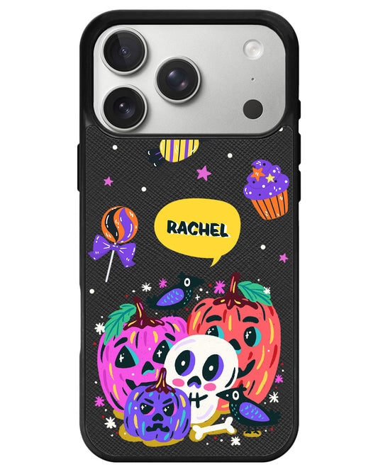iPhone Leather Grip - Pumpkin Monster