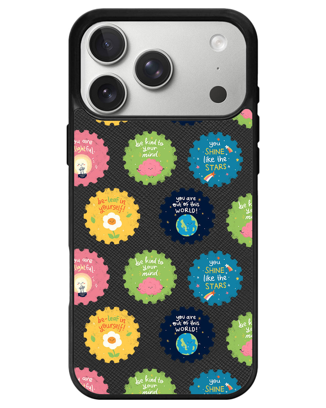 iPhone Leather Grip - Quotes Stamps