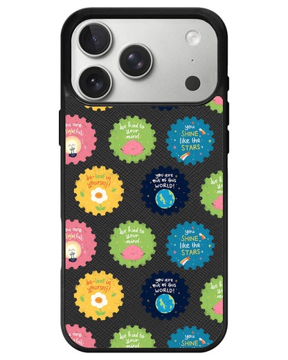 iPhone Leather Grip - Quotes Stamps