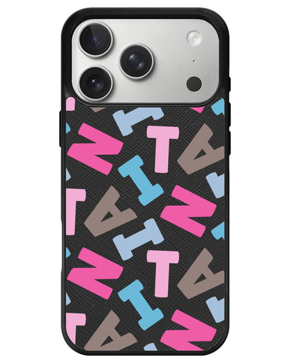 iPhone Leather Grip - Scattered Monogram 2.0