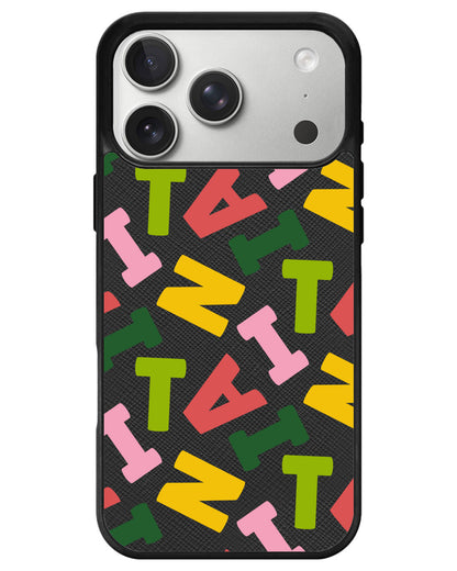iPhone Leather Grip - Scattered Monogram 3.0