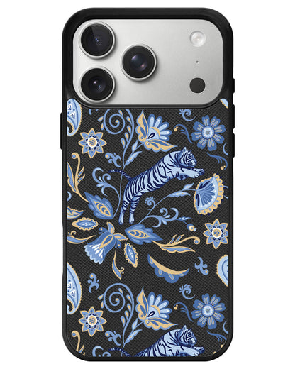 iPhone Leather Grip - Tiger & Floral