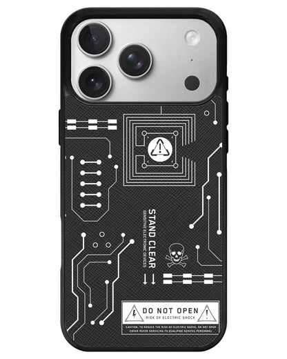 iPhone Leather Grip - Circuit White