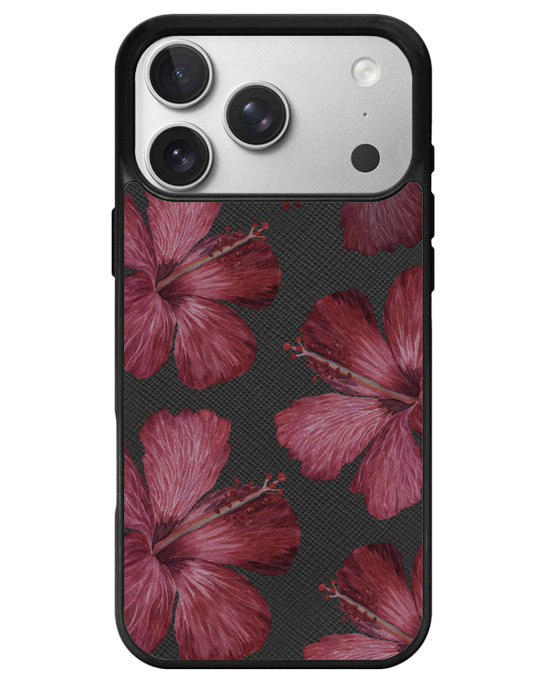 iPhone Leather Grip - Goth Hibiscus