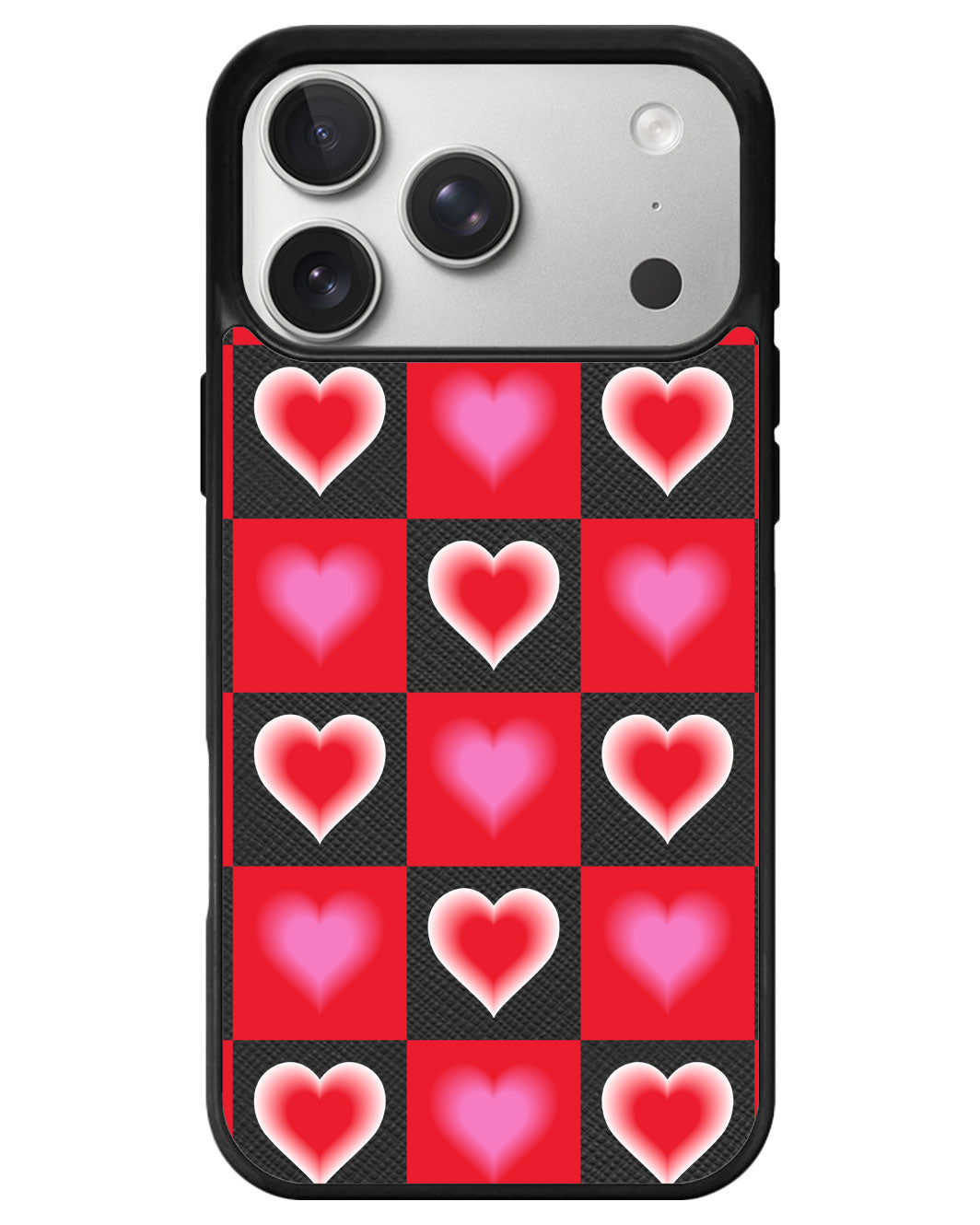 iPhone Leather Grip - Love Checkered