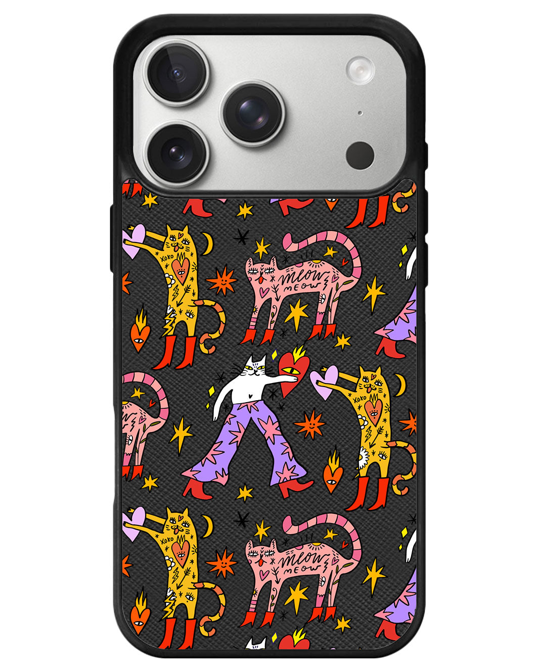 iPhone Leather Grip - Meow