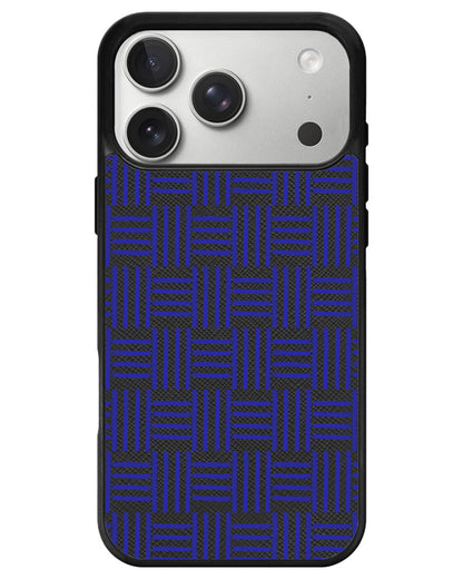 iPhone Leather Grip - Naval Checkered