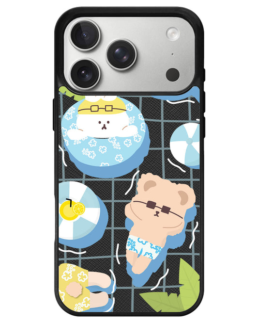 iPhone Leather Grip - Pool Party Blue