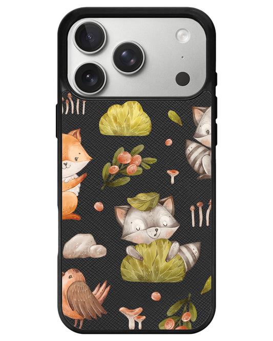 iPhone Leather Grip - Racoon & Friends