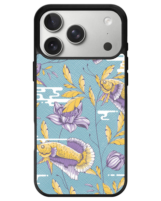 iPhone Leather Grip - Fish & Floral 5.0